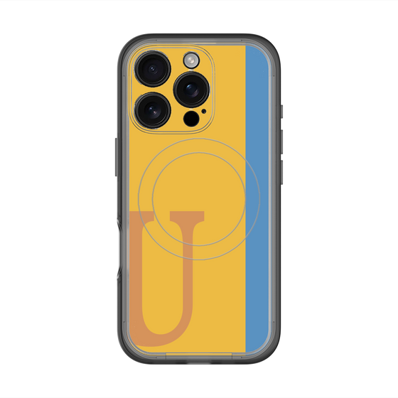 スリムプロテクションプレミアムケース with MagSafe［ オリジナル - initial color line - U orange ］