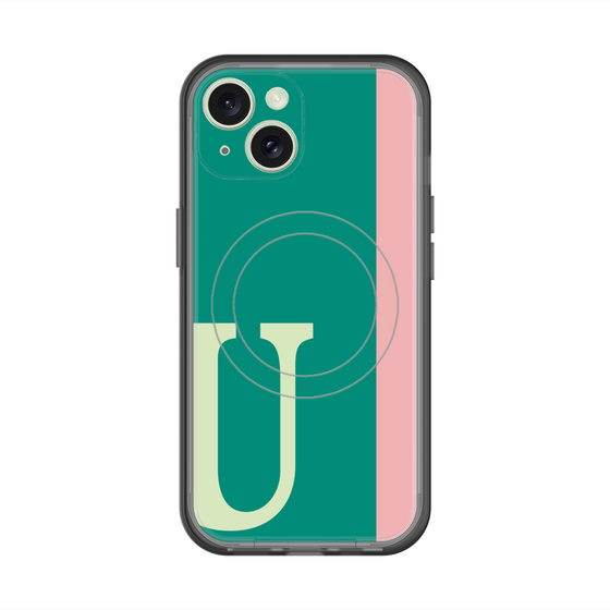 スリムプロテクションプレミアムケース with MagSafe［ オリジナル - initial color line - U green ］
