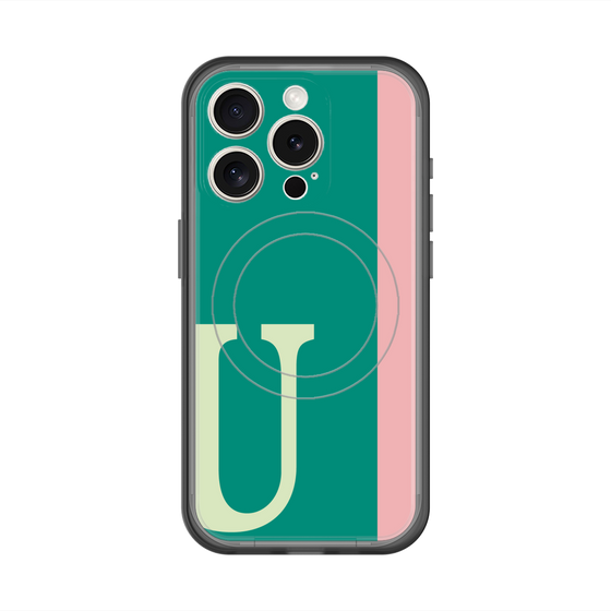 スリムプロテクションプレミアムケース with MagSafe［ オリジナル - initial color line - U green ］