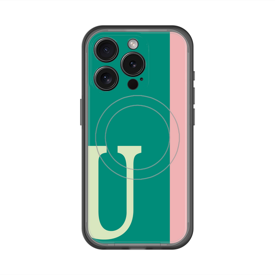 スリムプロテクションプレミアムケース with MagSafe［ オリジナル - initial color line - U green ］