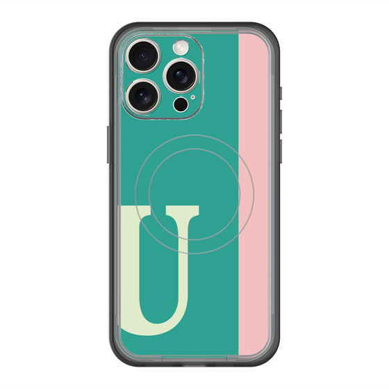 スリムプロテクションプレミアムケース with MagSafe［ オリジナル - initial color line - U green ］