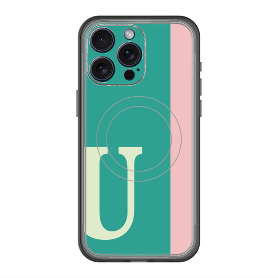 スリムプロテクションプレミアムケース with MagSafe［ オリジナル - initial color line - U green ］