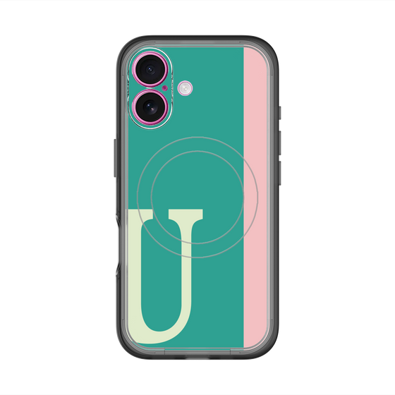 スリムプロテクションプレミアムケース with MagSafe［ オリジナル - initial color line - U green ］