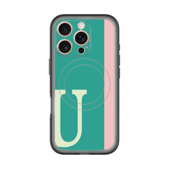 スリムプロテクションプレミアムケース with MagSafe［ オリジナル - initial color line - U green ］