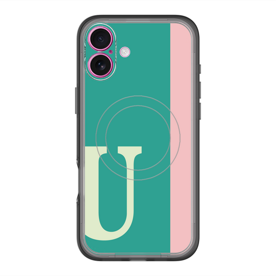 スリムプロテクションプレミアムケース with MagSafe［ オリジナル - initial color line - U green ］