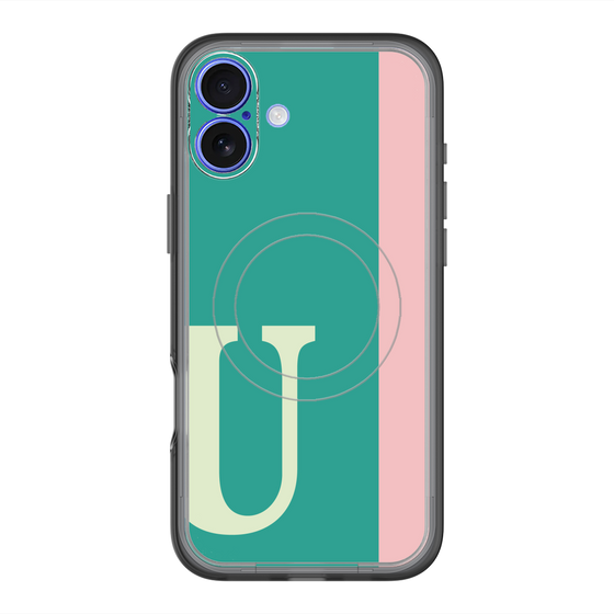 スリムプロテクションプレミアムケース with MagSafe［ オリジナル - initial color line - U green ］