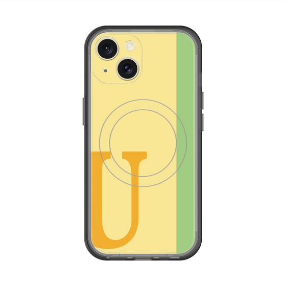 スリムプロテクションプレミアムケース with MagSafe［ オリジナル - initial color line - U yellow ］