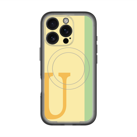 スリムプロテクションプレミアムケース with MagSafe［ オリジナル - initial color line - U yellow ］