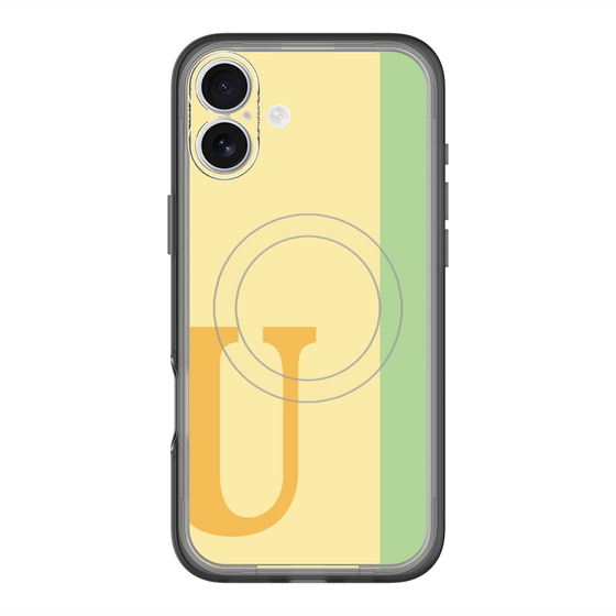 スリムプロテクションプレミアムケース with MagSafe［ オリジナル - initial color line - U yellow ］