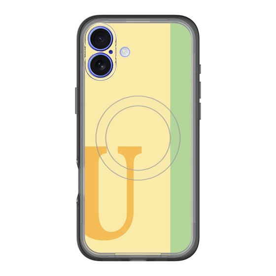 スリムプロテクションプレミアムケース with MagSafe［ オリジナル - initial color line - U yellow ］