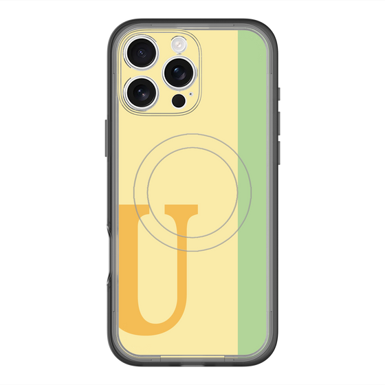 スリムプロテクションプレミアムケース with MagSafe［ オリジナル - initial color line - U yellow ］