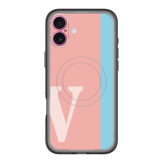 スリムプロテクションプレミアムケース with MagSafe［ オリジナル - initial color line - V pink ］