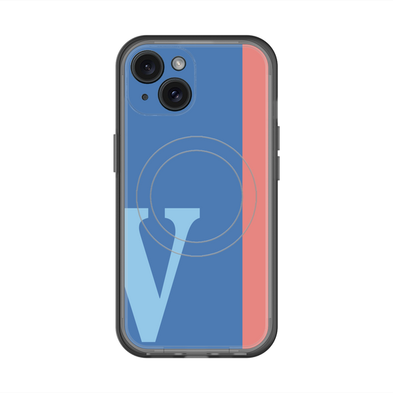 スリムプロテクションプレミアムケース with MagSafe［ オリジナル - initial color line - V blue ］