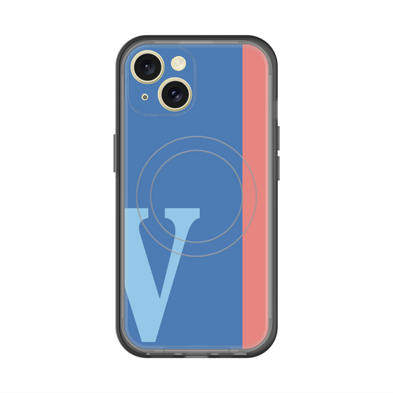 スリムプロテクションプレミアムケース with MagSafe［ オリジナル - initial color line - V blue ］