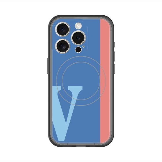 スリムプロテクションプレミアムケース with MagSafe［ オリジナル - initial color line - V blue ］