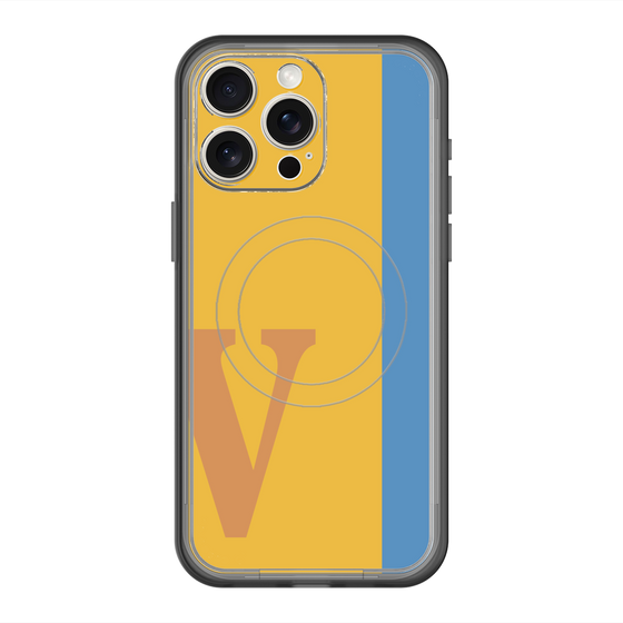 スリムプロテクションプレミアムケース with MagSafe［ オリジナル - initial color line - V orange ］