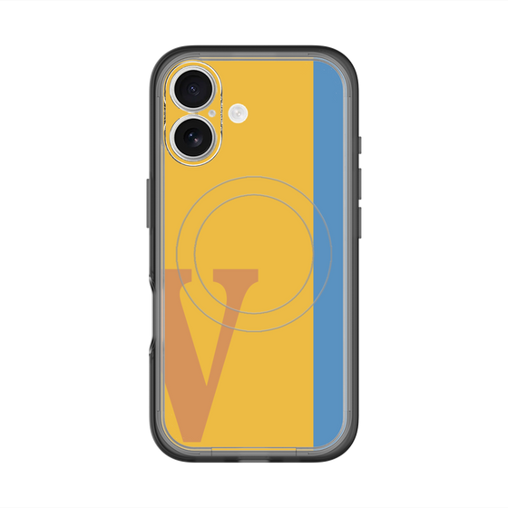 スリムプロテクションプレミアムケース with MagSafe［ オリジナル - initial color line - V orange ］