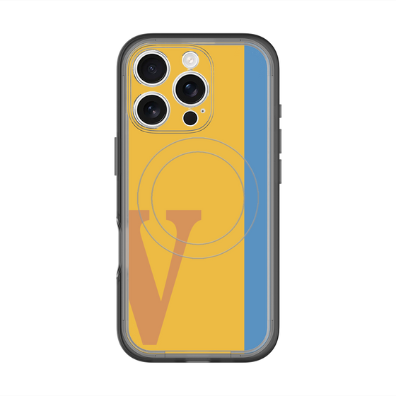 スリムプロテクションプレミアムケース with MagSafe［ オリジナル - initial color line - V orange ］