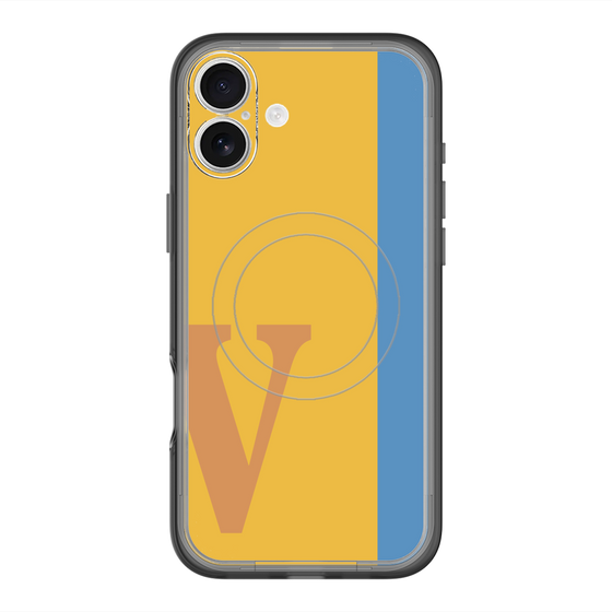 スリムプロテクションプレミアムケース with MagSafe［ オリジナル - initial color line - V orange ］