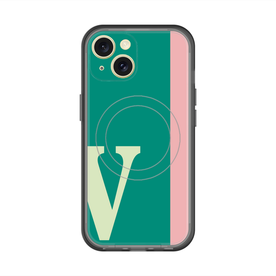 スリムプロテクションプレミアムケース with MagSafe［ オリジナル - initial color line - V green ］