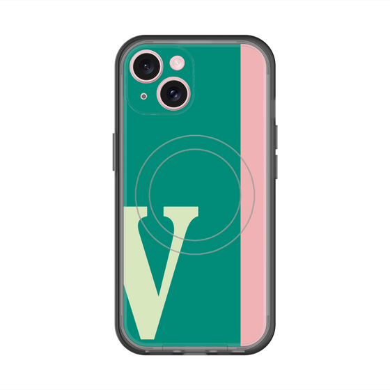 スリムプロテクションプレミアムケース with MagSafe［ オリジナル - initial color line - V green ］