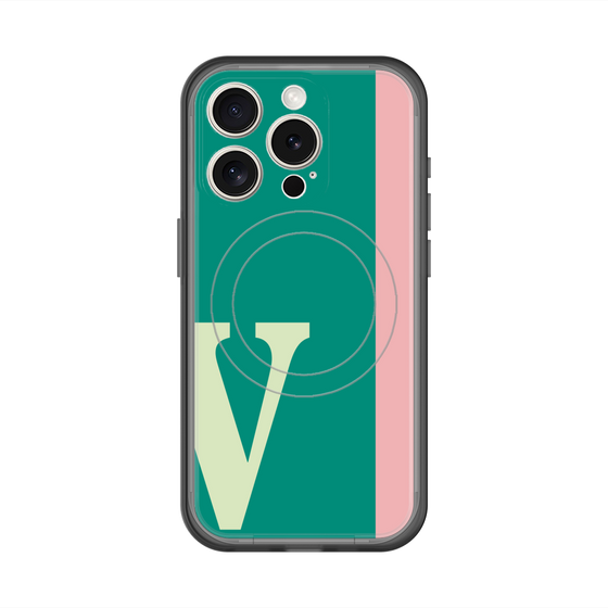 スリムプロテクションプレミアムケース with MagSafe［ オリジナル - initial color line - V green ］