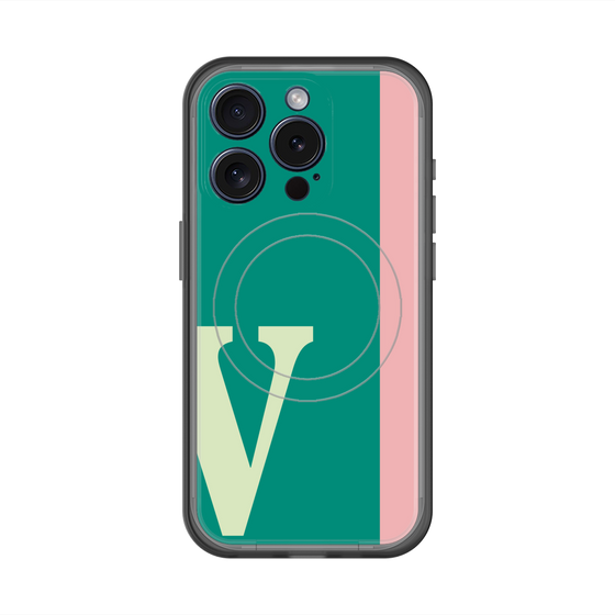 スリムプロテクションプレミアムケース with MagSafe［ オリジナル - initial color line - V green ］