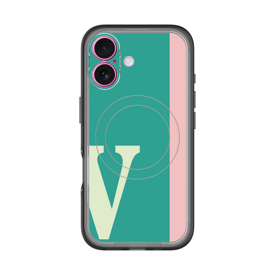スリムプロテクションプレミアムケース with MagSafe［ オリジナル - initial color line - V green ］