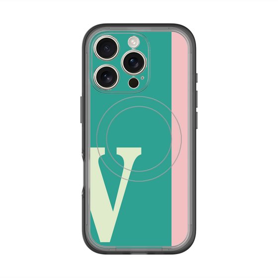 スリムプロテクションプレミアムケース with MagSafe［ オリジナル - initial color line - V green ］