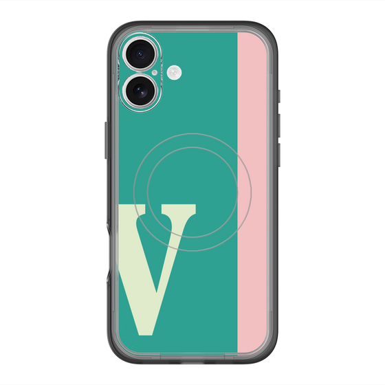 スリムプロテクションプレミアムケース with MagSafe［ オリジナル - initial color line - V green ］