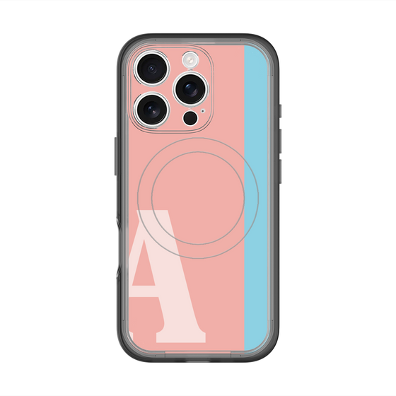 スリムプロテクションプレミアムケース with MagSafe［ オリジナル - initial color line - A pink ］