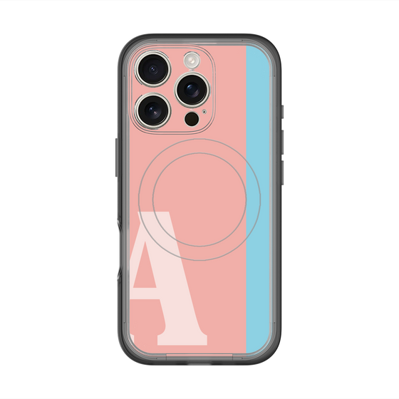 スリムプロテクションプレミアムケース with MagSafe［ オリジナル - initial color line - A pink ］