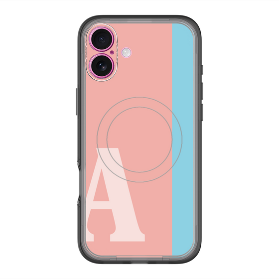 スリムプロテクションプレミアムケース with MagSafe［ オリジナル - initial color line - A pink ］