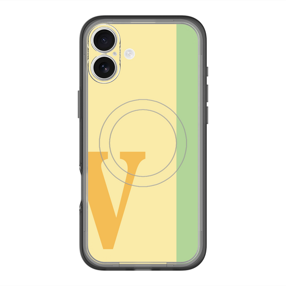 スリムプロテクションプレミアムケース with MagSafe［ オリジナル - initial color line - V yellow ］