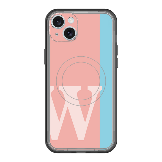 スリムプロテクションプレミアムケース with MagSafe［ オリジナル - initial color line - W pink ］