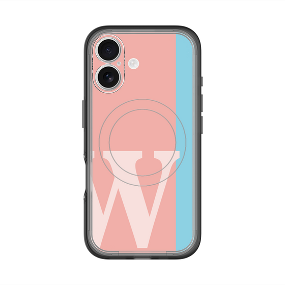 スリムプロテクションプレミアムケース with MagSafe［ オリジナル - initial color line - W pink ］