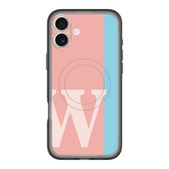 スリムプロテクションプレミアムケース with MagSafe［ オリジナル - initial color line - W pink ］