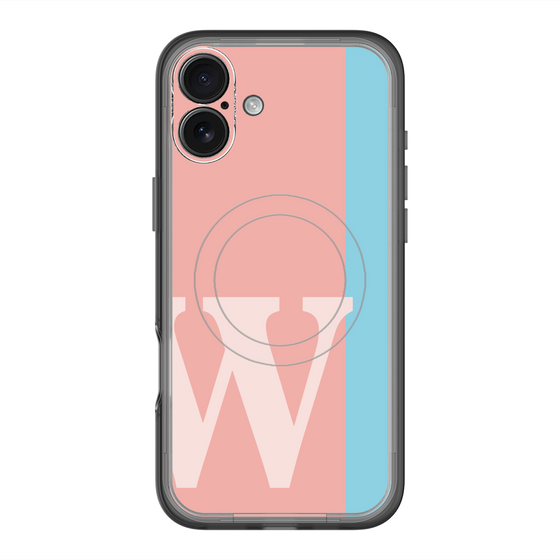 スリムプロテクションプレミアムケース with MagSafe［ オリジナル - initial color line - W pink ］