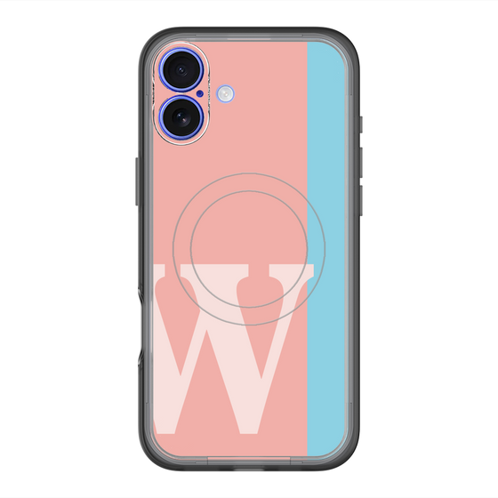 スリムプロテクションプレミアムケース with MagSafe［ オリジナル - initial color line - W pink ］
