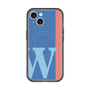 スリムプロテクションプレミアムケース with MagSafe［ オリジナル - initial color line - W blue ］