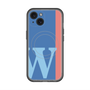 スリムプロテクションプレミアムケース with MagSafe［ オリジナル - initial color line - W blue ］