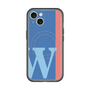 スリムプロテクションプレミアムケース with MagSafe［ オリジナル - initial color line - W blue ］