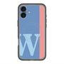 スリムプロテクションプレミアムケース with MagSafe［ オリジナル - initial color line - W blue ］