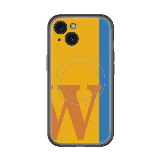 スリムプロテクションプレミアムケース with MagSafe［ オリジナル - initial color line - W orange ］