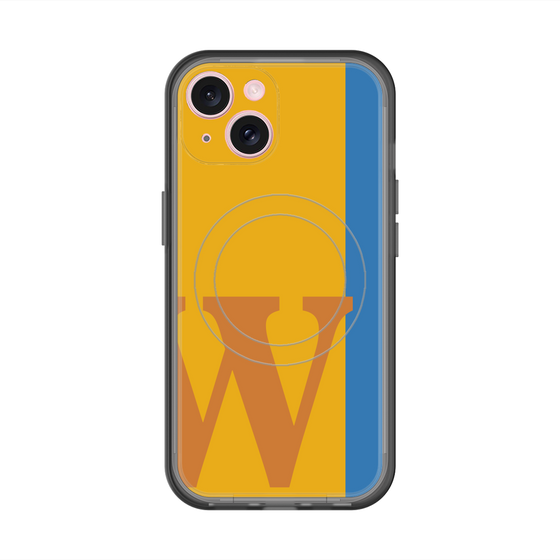 スリムプロテクションプレミアムケース with MagSafe［ オリジナル - initial color line - W orange ］