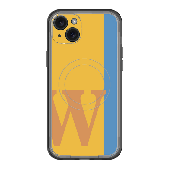 スリムプロテクションプレミアムケース with MagSafe［ オリジナル - initial color line - W orange ］