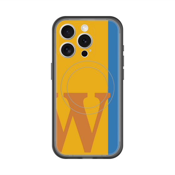 スリムプロテクションプレミアムケース with MagSafe［ オリジナル - initial color line - W orange ］
