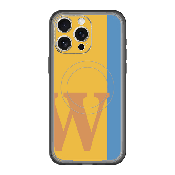 スリムプロテクションプレミアムケース with MagSafe［ オリジナル - initial color line - W orange ］