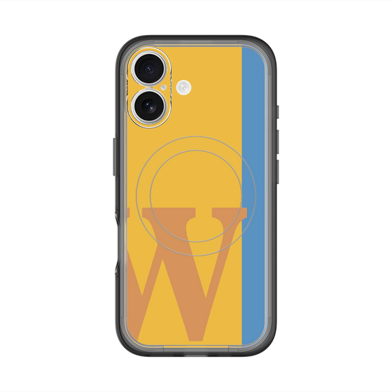 スリムプロテクションプレミアムケース with MagSafe［ オリジナル - initial color line - W orange ］
