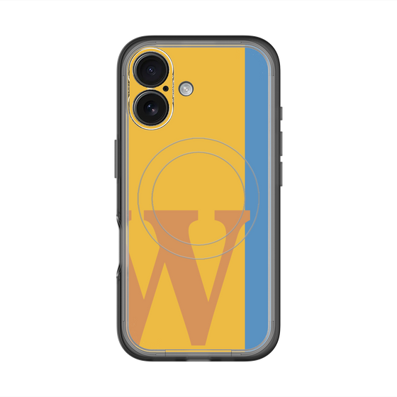 スリムプロテクションプレミアムケース with MagSafe［ オリジナル - initial color line - W orange ］